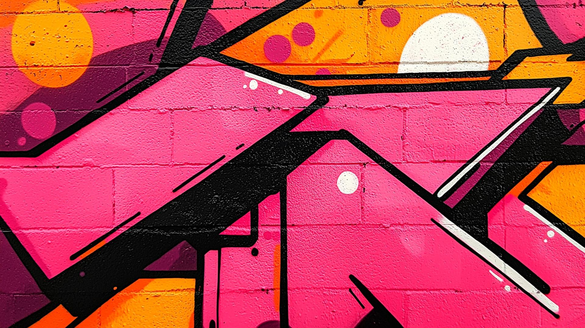 Farbige Wand mit starken Linien | Street Art Künstler