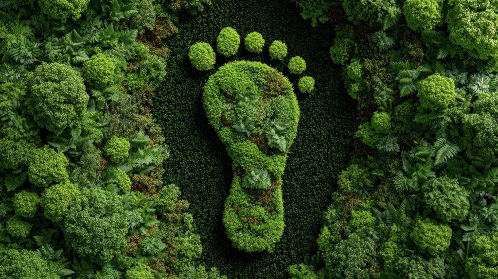 Grüner Fußabdruck im Wald | Bio Bettwäsche